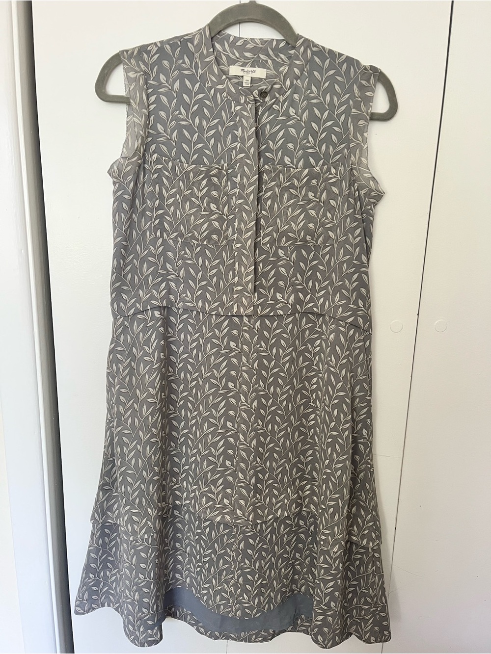 Madewell Willow Leaf Printed Shirtdress Size 00 EUC
